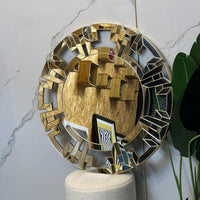Patterned Modern Golden Mirror