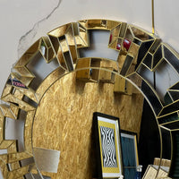 Patterned Modern Golden Mirror