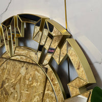 Patterned Modern Golden Mirror