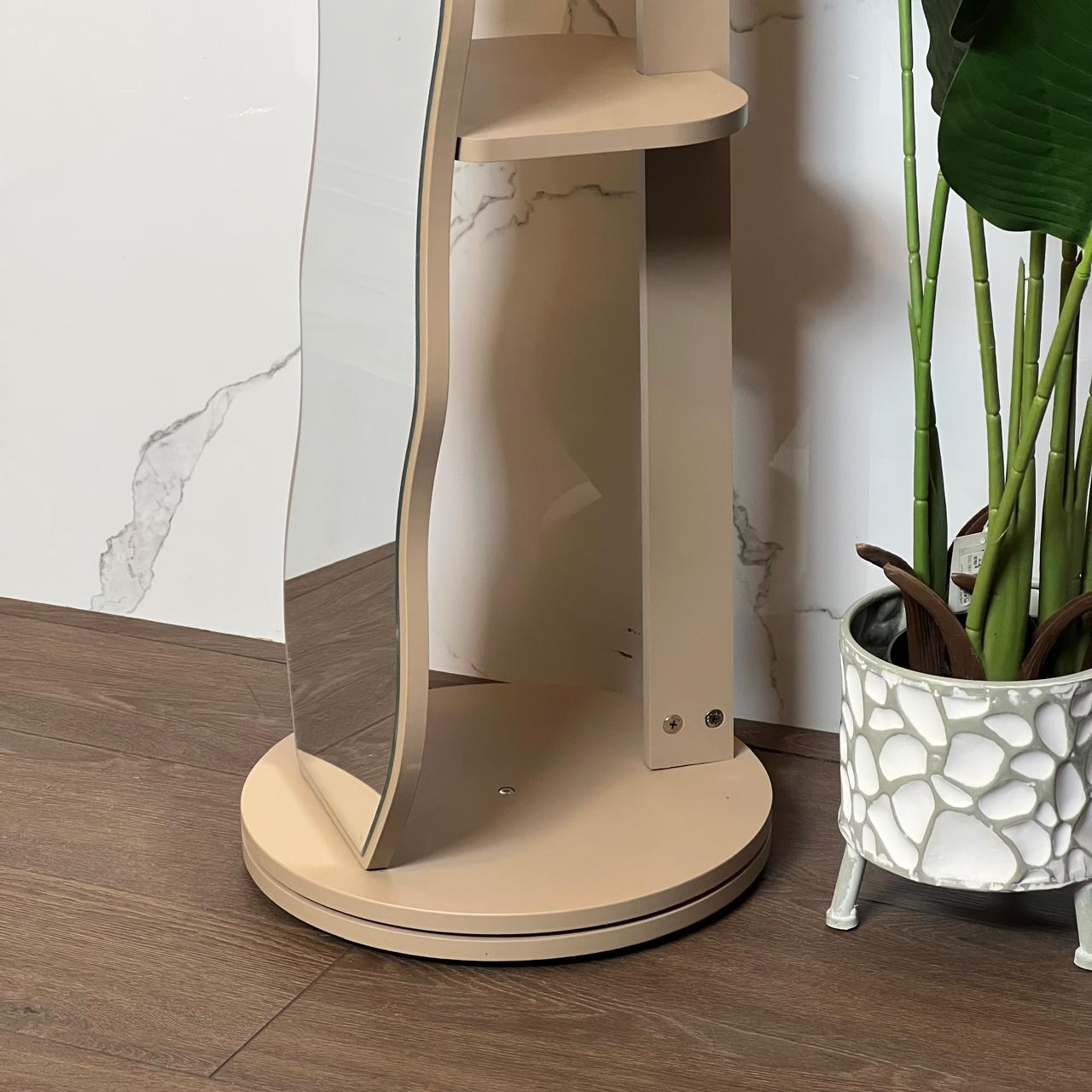 Curvy Standing Mirror With Storage