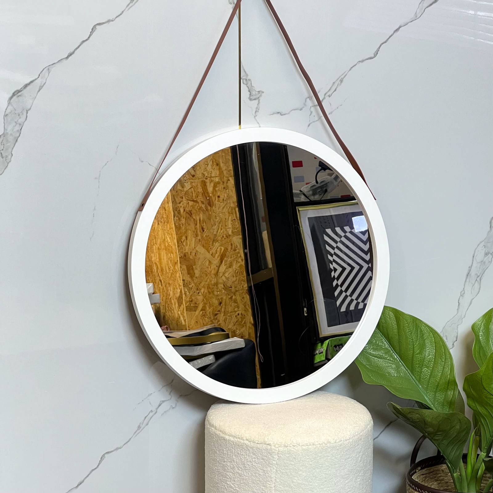 Thick Frame Round Mirror
