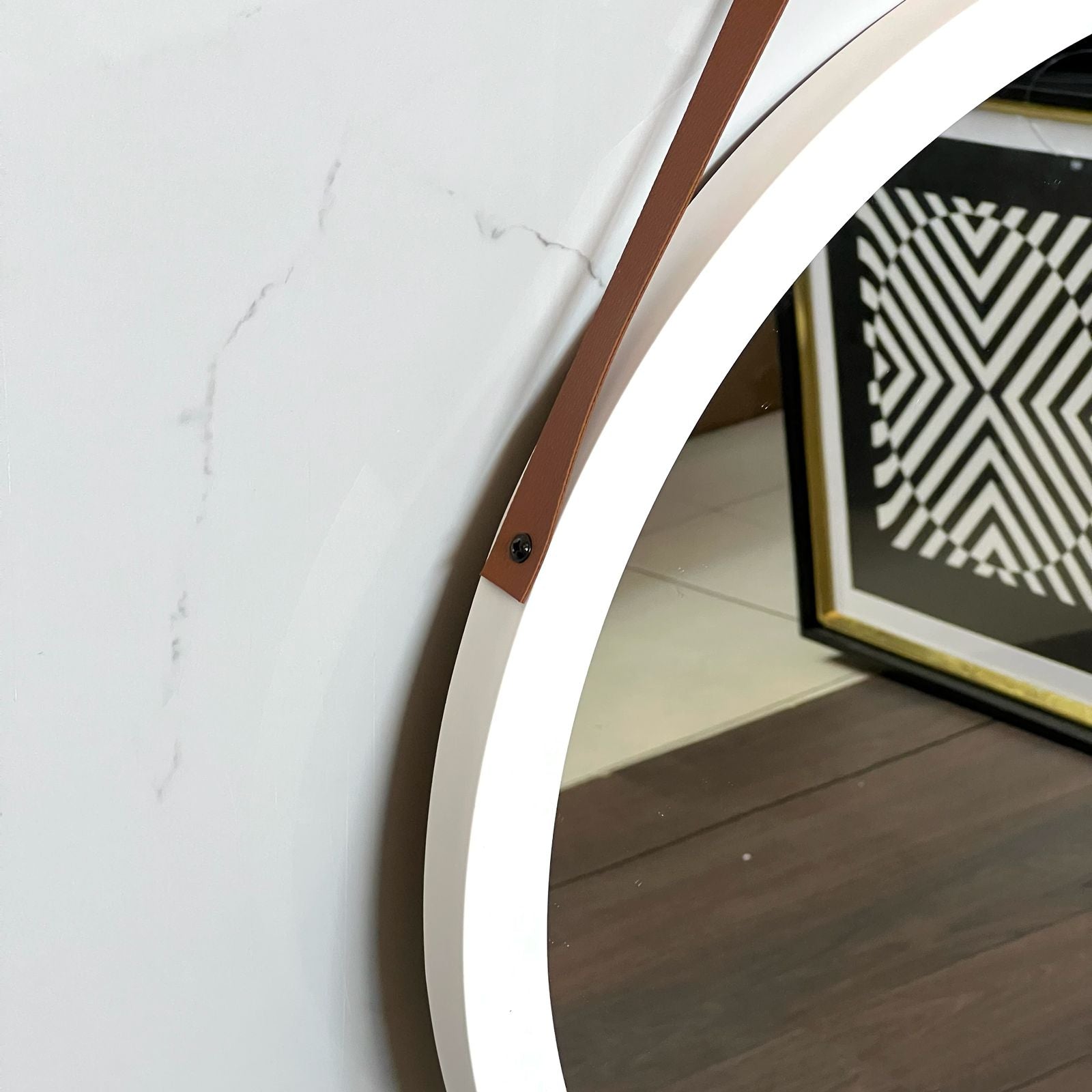 Thick Frame Round Mirror