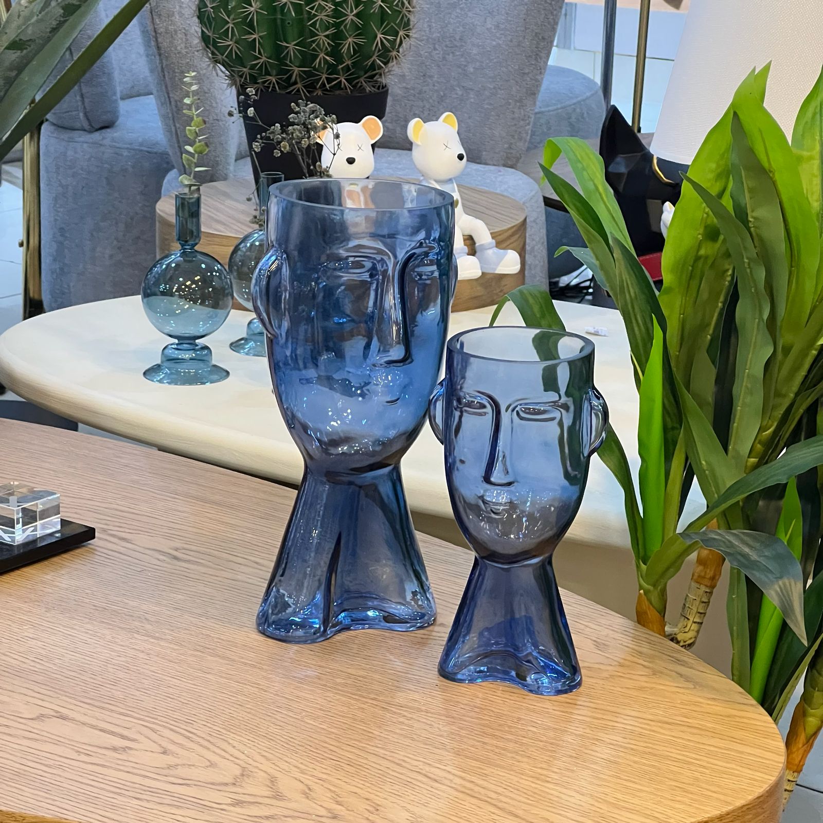 Clear Face Vase Set