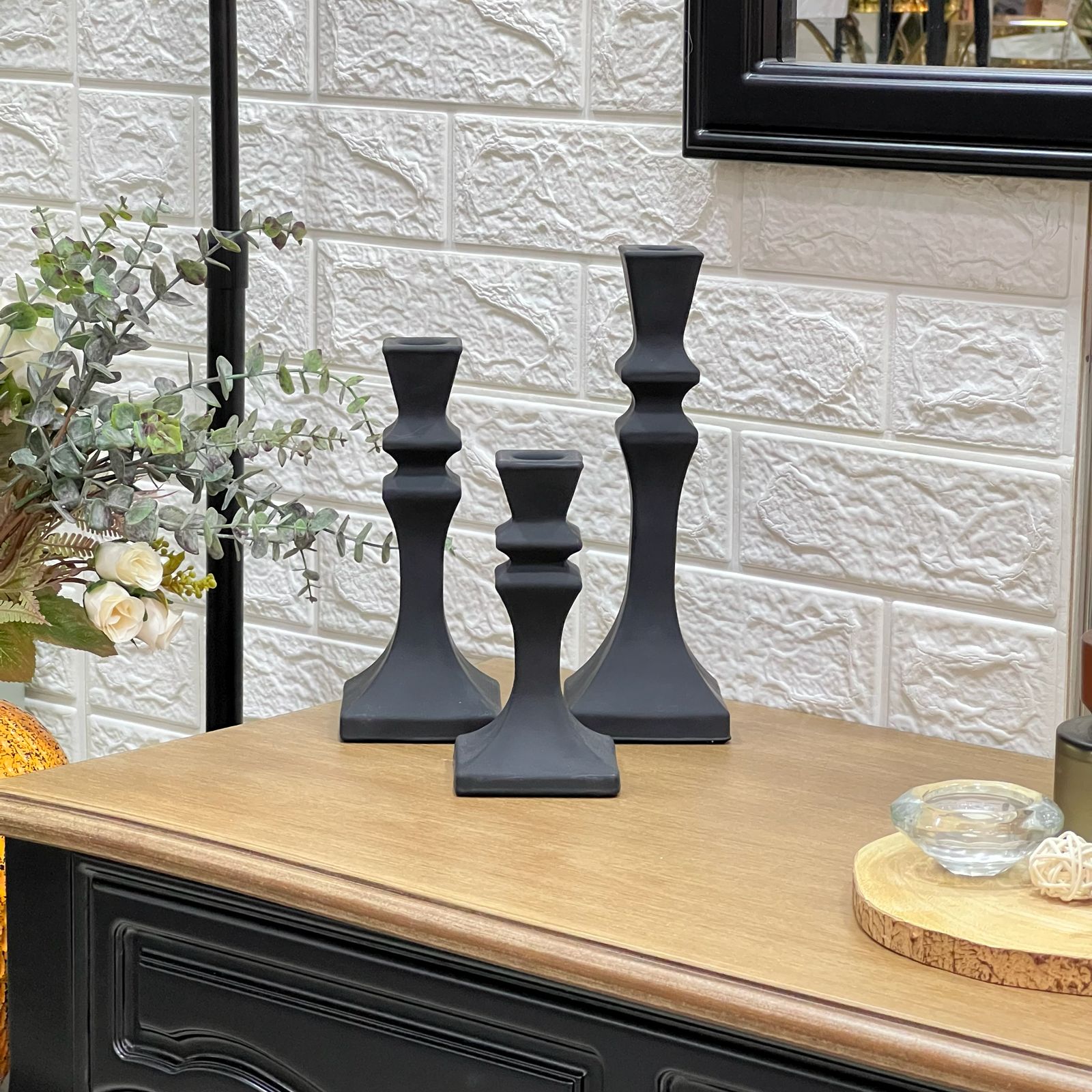 Beautiful Matte Candle Holders Set