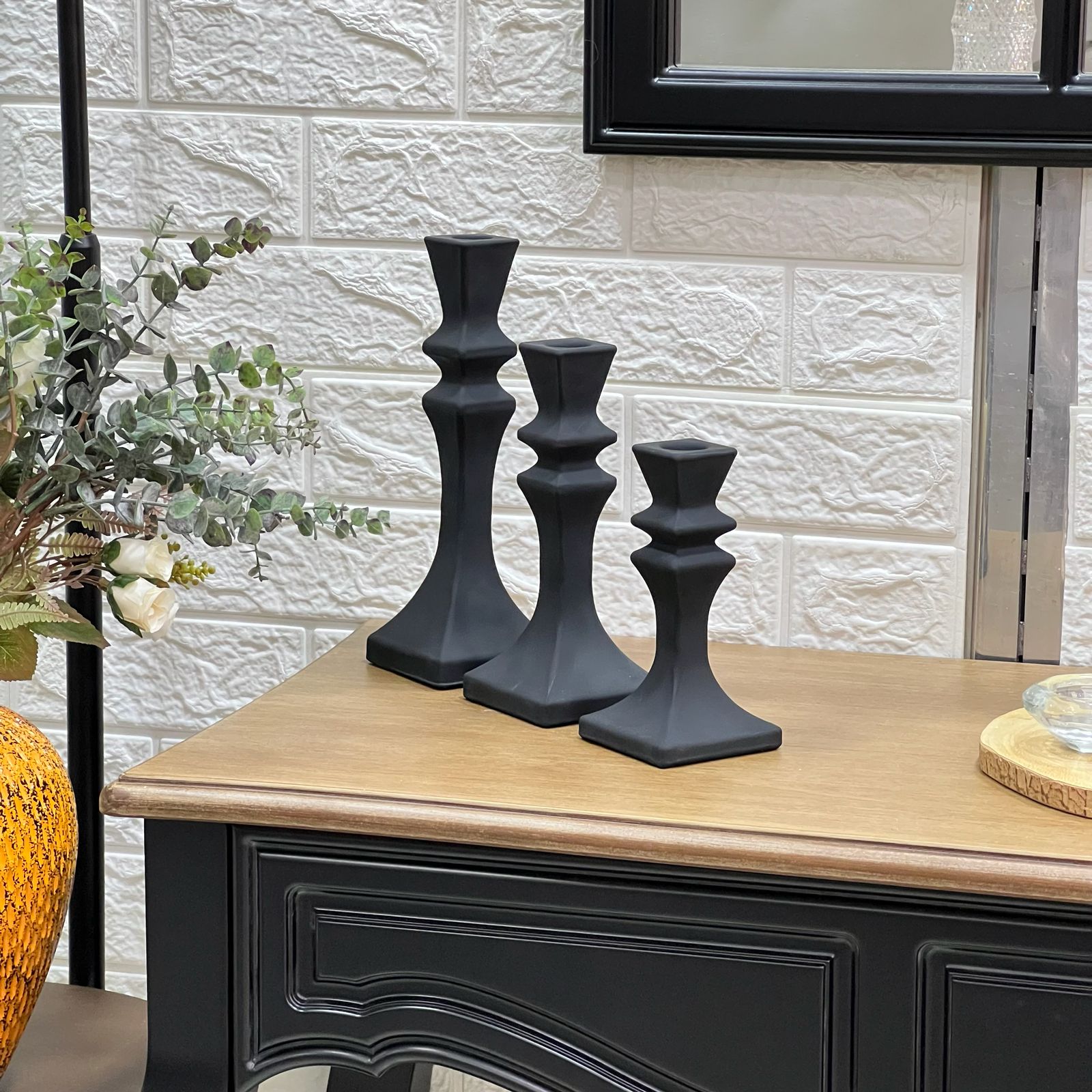 Beautiful Matte Candle Holders Set
