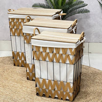 Metal Whicker Laundry / Storage Set