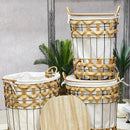 Oval Metal & Whicker Basket / Laundry Set