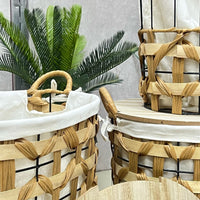 Oval Metal & Whicker Basket / Laundry Set