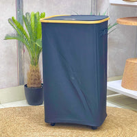 Tall Bamboo Rim Laundry Basket