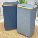Tall Bamboo Rim Laundry Basket