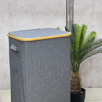 Tall Bamboo Rim Laundry Basket