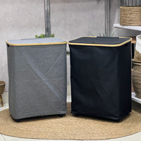 Wide Neutral Laundry Basket