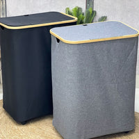 Wide Neutral Laundry Basket