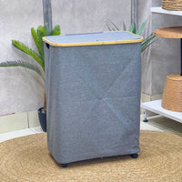 Wide Neutral Laundry Basket