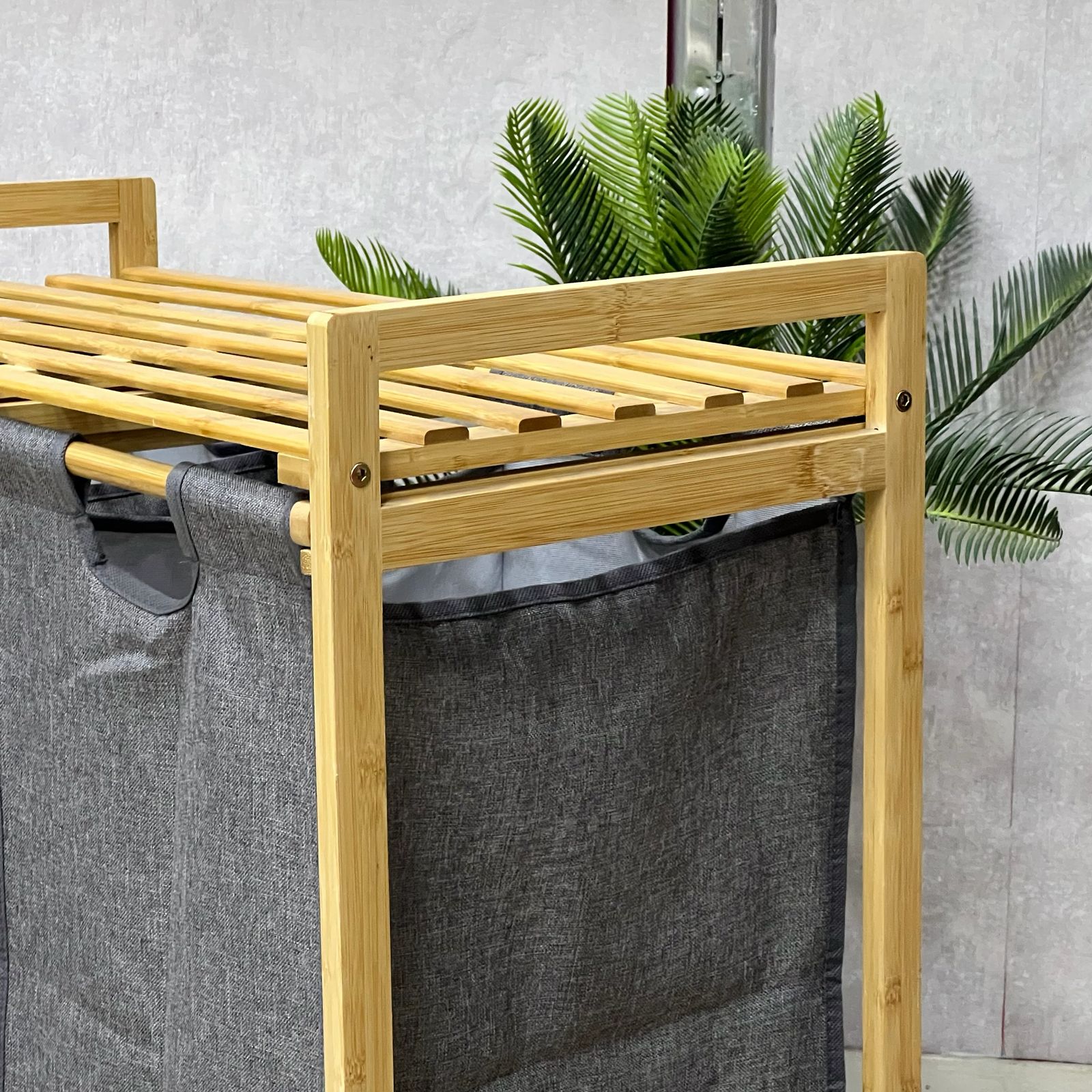 Bamboo Laundry Basket / Shelf Storage
