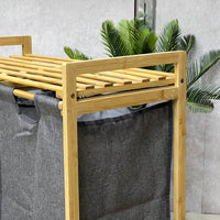 Bamboo Laundry Basket / Shelf Storage