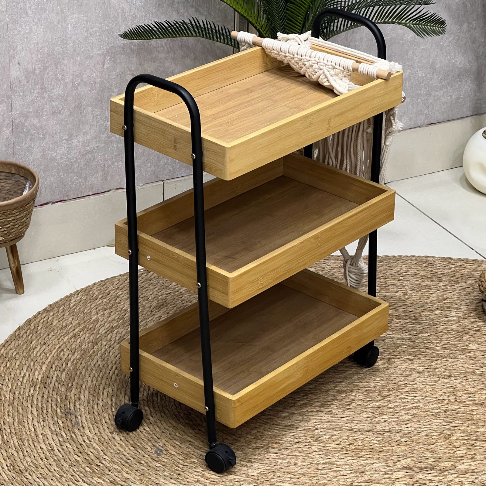Bamboo Standing Shelf Storage