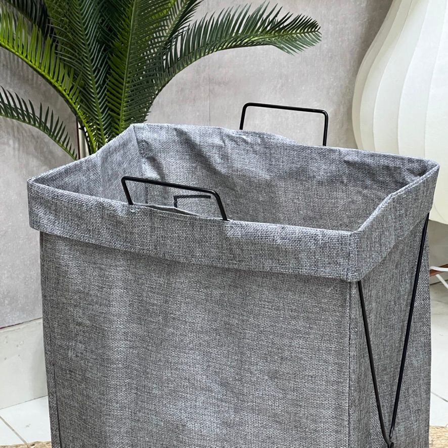 Wash Me! Standing Wire Frame Laundry Basket