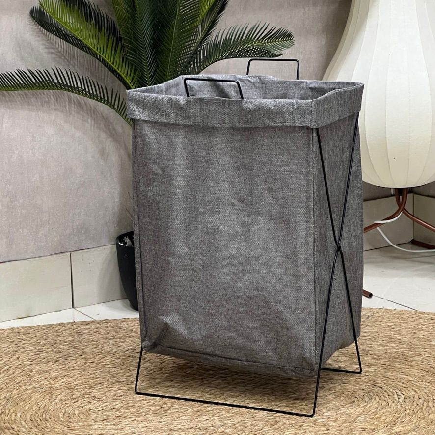 Wash Me! Standing Wire Frame Laundry Basket