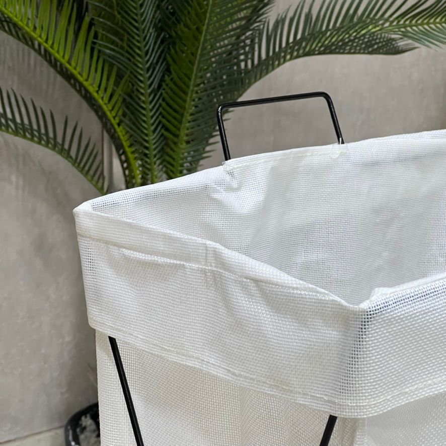 Wash Me! Standing Wire Frame Laundry Basket