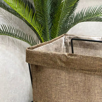 Wire Frame Brown Laundry Basket