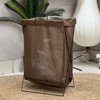 Wire Frame Brown Laundry Basket