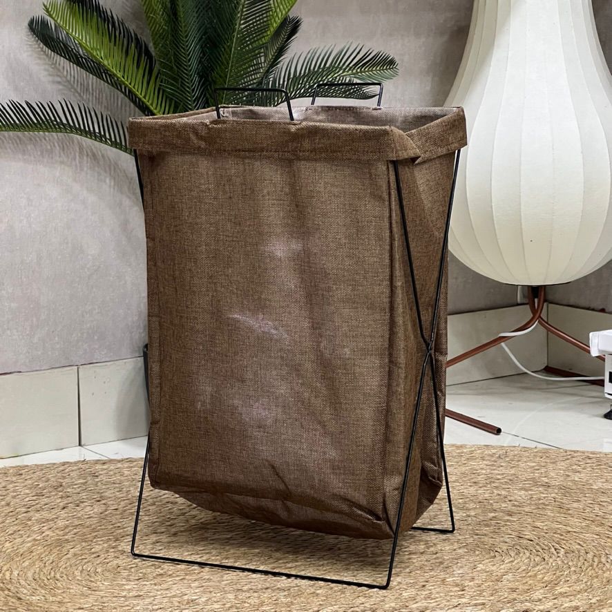 Wire Frame Brown Laundry Basket