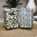 Fun Pattern Standing Wire Frame Laundry Basket