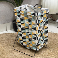Fun Pattern Standing Wire Frame Laundry Basket