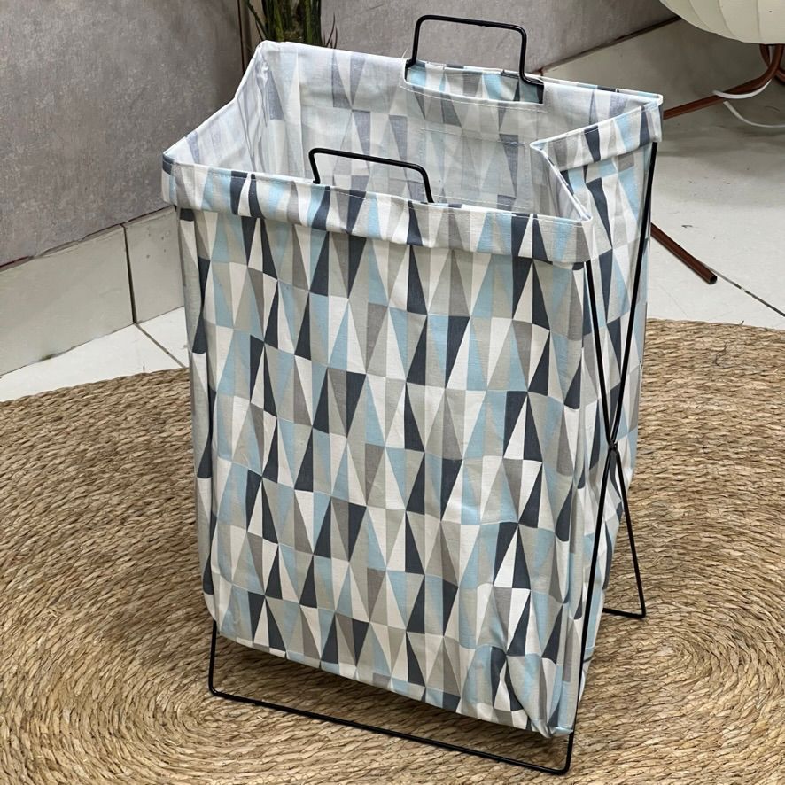 Fun Pattern Standing Wire Frame Laundry Basket