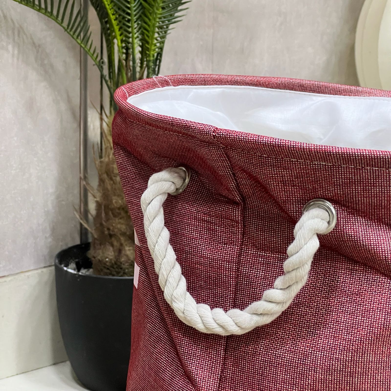 Deep Red Laundry Basket