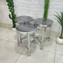 Silver 3-Piece Chrome Spiral Set