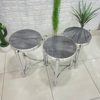 Silver 3-Piece Chrome Spiral Set