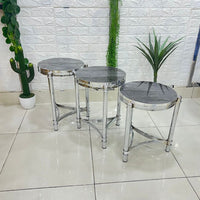 Silver 3-Piece Chrome Spiral Set