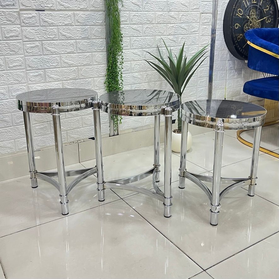 Silver 3-Piece Chrome Spiral Set