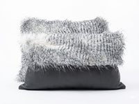 Black & Grey Fur Cushion