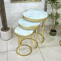 Round 3-Piece Set Marble Top