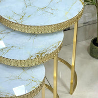 Round 3-Piece Set Marble Top