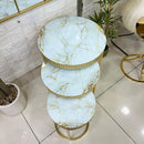 Round 3-Piece Set Marble Top