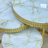 Round 3-Piece Set Marble Top