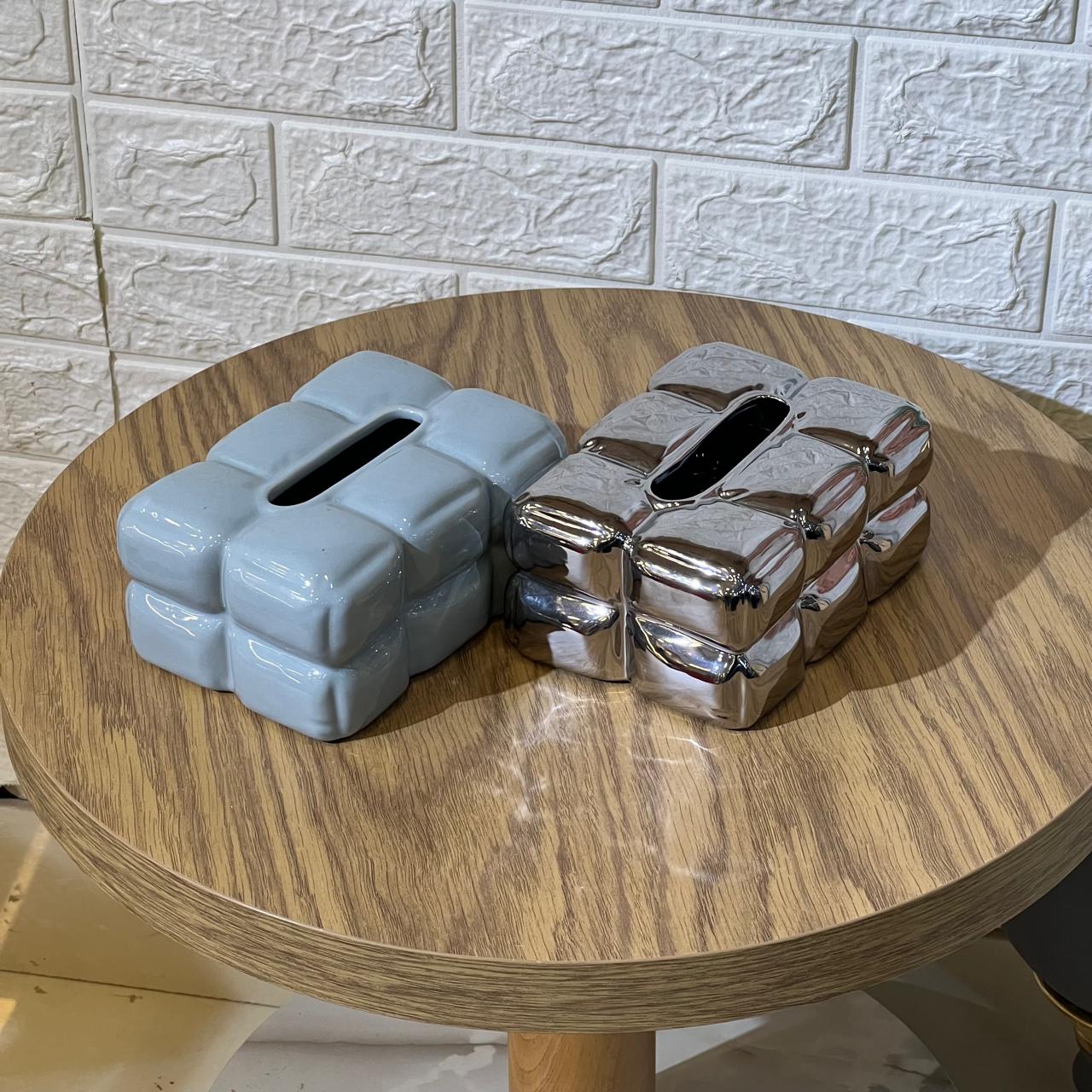 Bubbly Square Ceramic Tissue Box