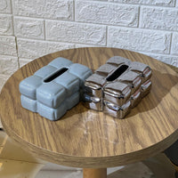 Bubbly Square Ceramic Tissue Box