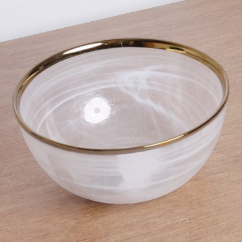 Marble Gold Rim Bowl