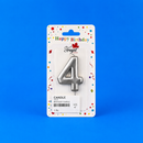 Silver Number 4 Candle