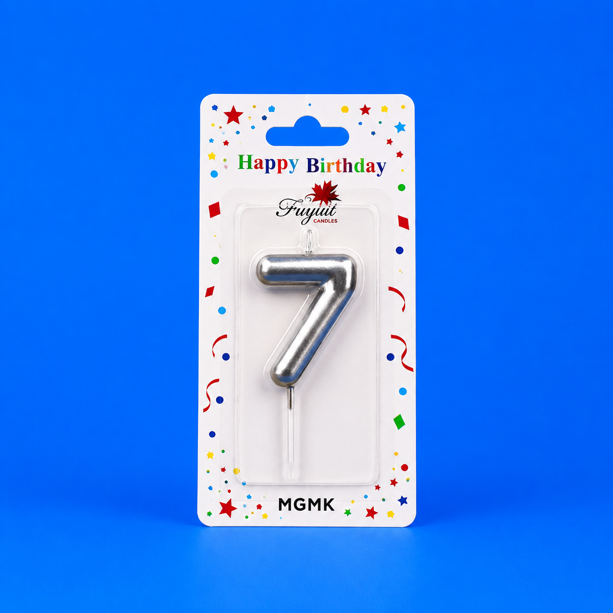Silver Number 7 Candle