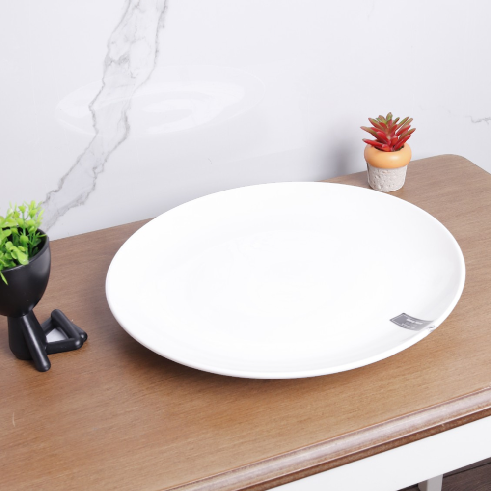 white dining plate 12''