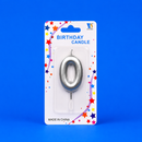 Silver Number 0 Candle