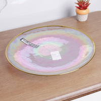 Crystal glow Gold Rim plate
