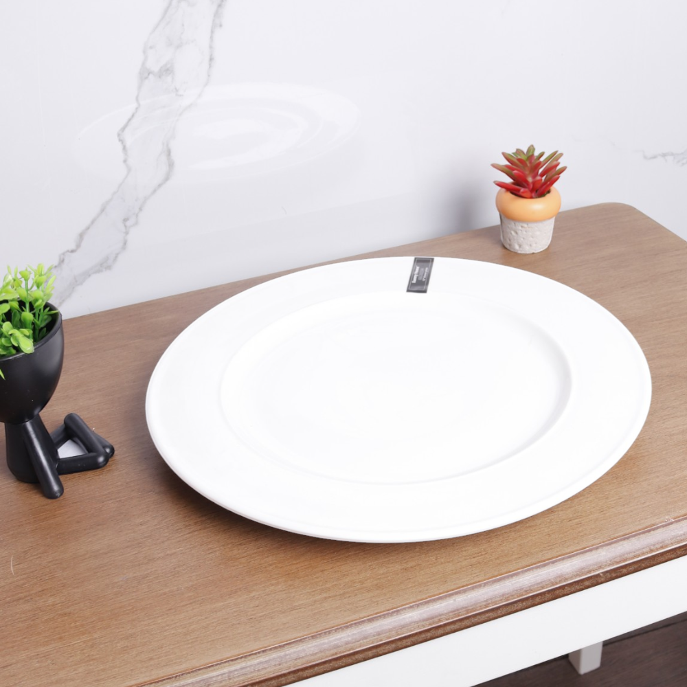 white dining plate 12''
