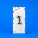 Silver Number 1 Candle